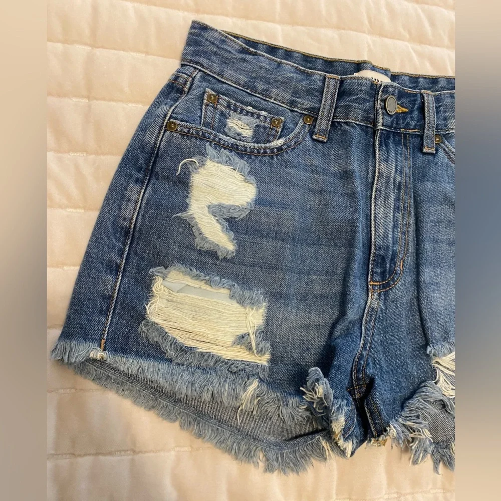 Just Black Denim Ripped Denim Shorts- women’s medium